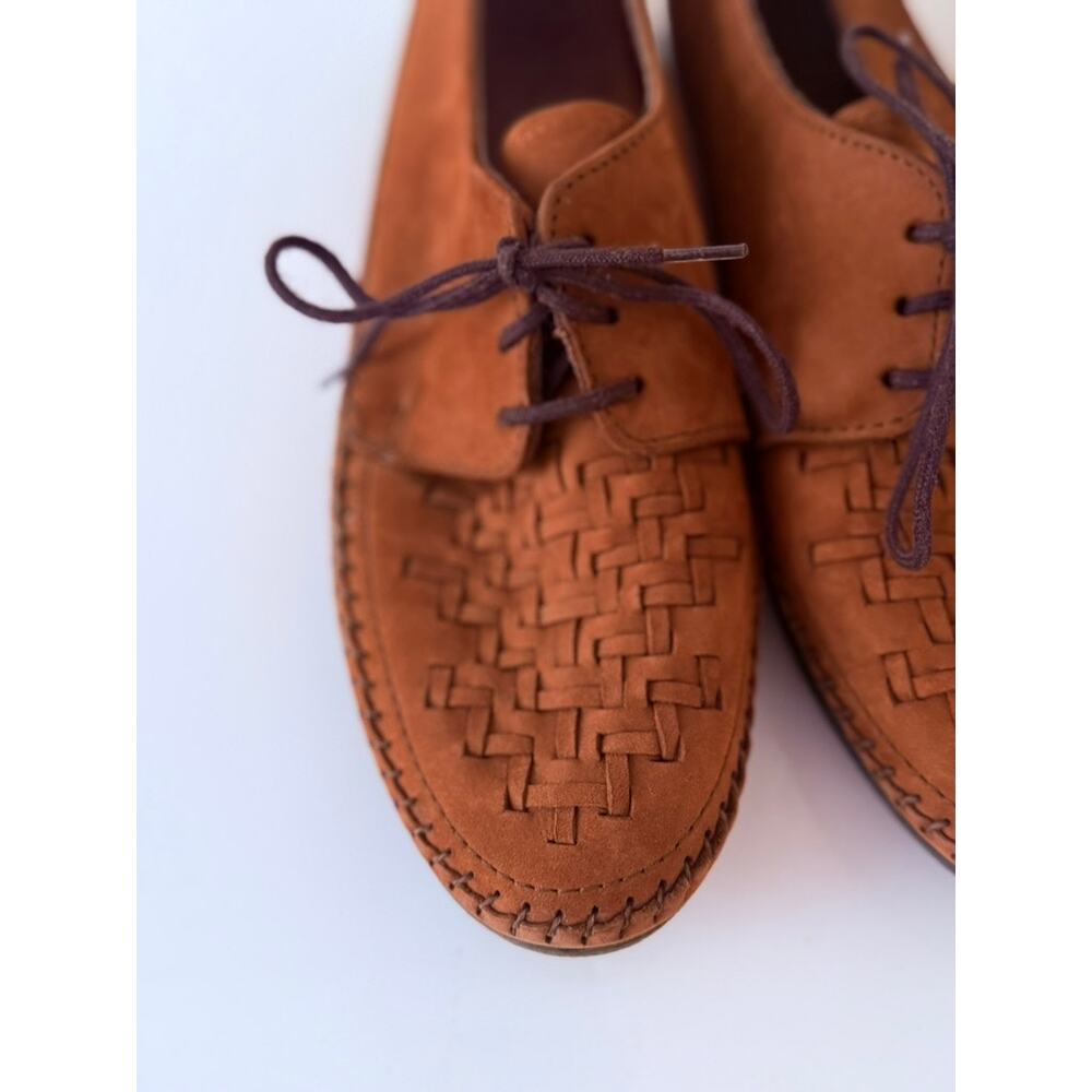 Vintage Dexter‎ Woven Leather Oxfords Lace Up Flats (9-9.5) ✨ - Picture 3 of 6